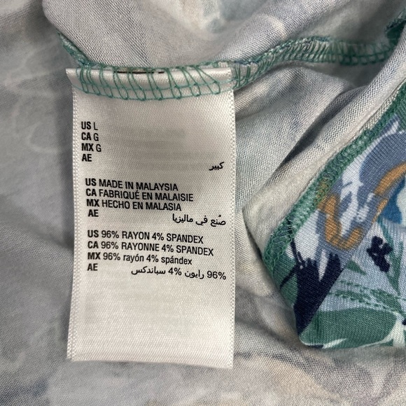 Floral Blue Sleeveless Hawaiian Themed Dress Casual Cool - Picture 7 of 7